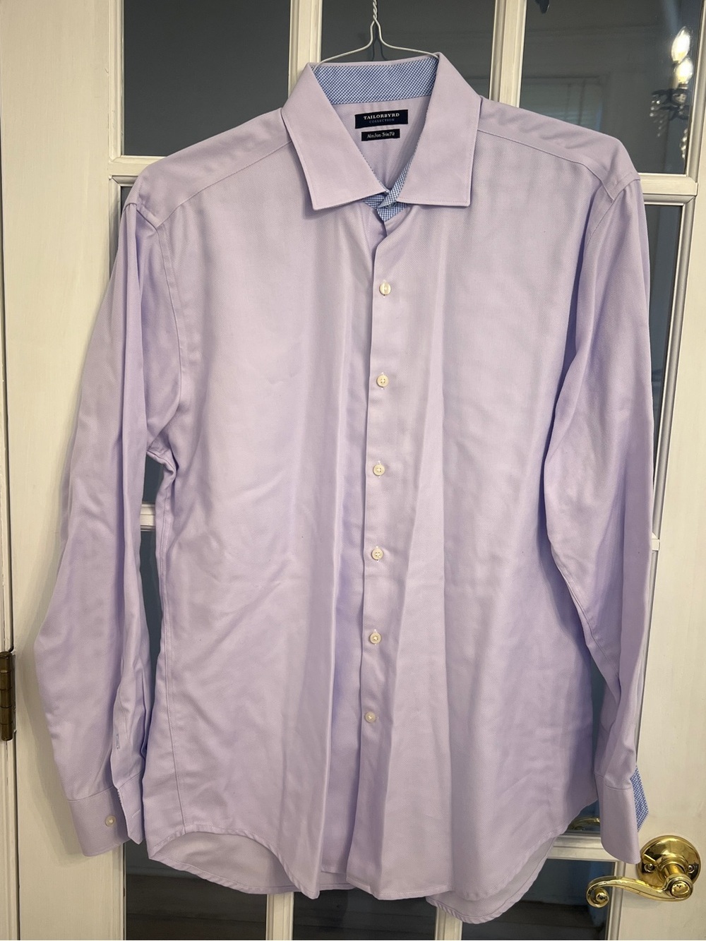 TAILORBYRD Men's Lavender Non Iron Trim Fit Long Sleeve Button Down Shirt